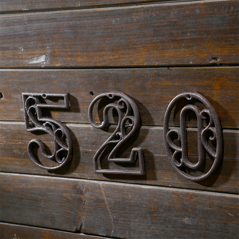 Casa de hierro fundido Industrial número puerta estilo americana números dirección número personalizado para el hogar restaurante pared sala de estar ► Foto 1/6