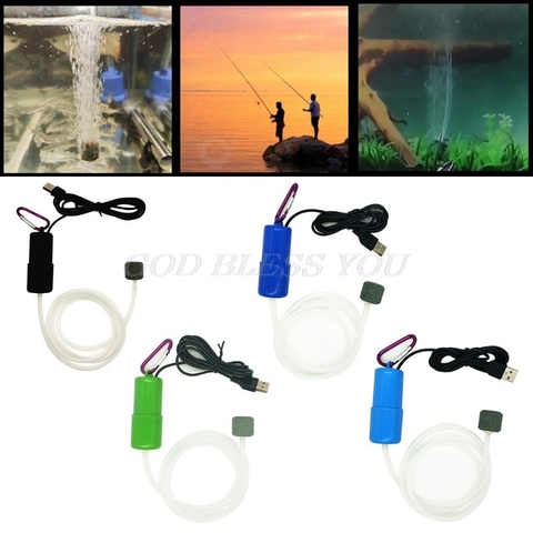 Acuario con Mini USB, tanque de peces portátil, Bomba de aire, de oxígeno, silencioso, compresor de ahorro de energía, terrario acuático, accesorios, envío directo ► Foto 1/6