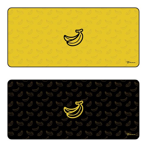 Color Negro amarillo fruta plátano diseño de tamaño grande para el ratón casa Oficina Juegos antideslizante de costura Super gran tapete para mesa de goma ► Foto 1/6