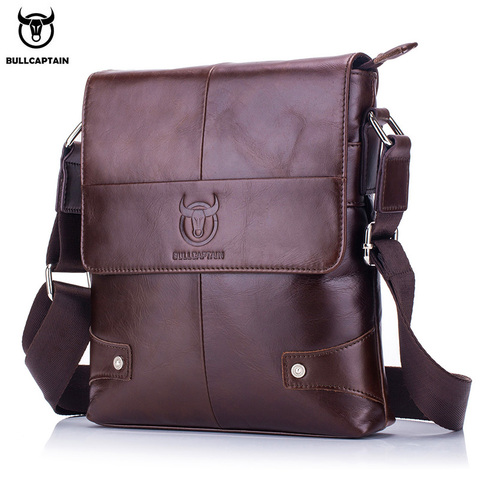 BULLCAPTAIN-Bolso de cuero para hombre, bandolera mensajero, de negocios, a la moda ► Foto 1/6