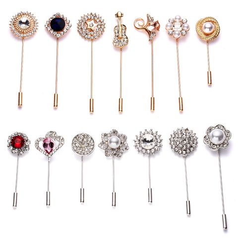 Pin de cristal de perla de la vendimia de Rinhoo Pin del traje de las mujeres hombres broche Simple Rosa flor Ginkgo hojas broches Pins bufanda Pin ► Foto 1/6