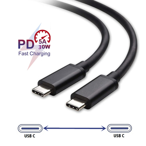 USB C a USB-C de carga rápido doble Cable de tipo C para iPad Pro 25cm/1m/2m rápida Cable de carga para Samsung Galaxy A1 A71 A20s A50 A8 ► Foto 1/6