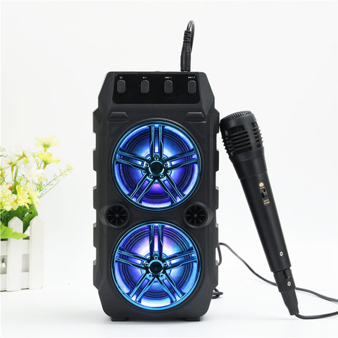 Altavoz Bluetooth impermeable al aire libre inalámbrico, Cine en Casa portátil Mp3 Karaoke BT altavoz 10W ESTÉREO música compatibilidad con FM tarjeta SD ► Foto 1/6