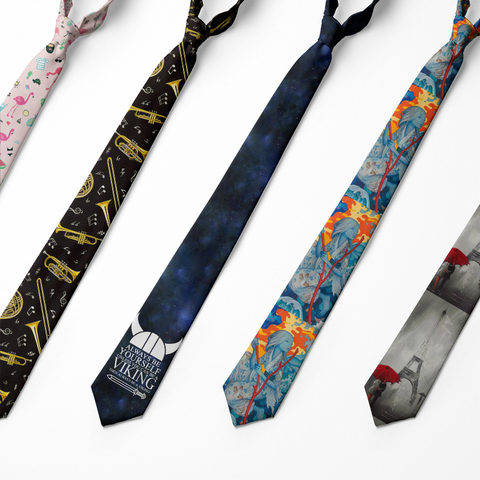 Corbata divertida de 8cm para hombre, corbatas con estampado Harajuku, corbata de diseñador, corbata de lazo para vestido de boda, corbatas, accesorios de la camisa ► Foto 1/6