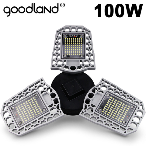 Lámpara LED Goodland E27 bombilla LED 60W 80W 100W Luz de garaje 110V 220V luz deforme para taller almacén fábrica gimnasio ► Foto 1/6