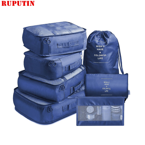 Ruputín-Conjunto de 7 piezas de ropa interior de viaje, organizador de zapatos, bolsa de cubo de embalaje, organizador de equipaje de alta capacidad, bolsa de viaje ► Foto 1/6