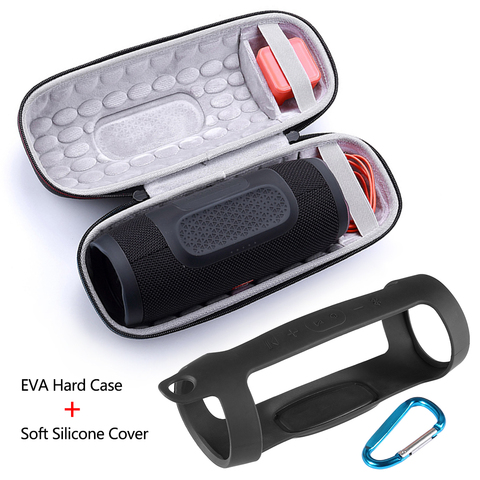 Estuche de almacenamiento 2 en 1 con cremallera dura EVA, funda de silicona suave para JBL Charge 3, Altavoz Bluetooth para JBL Charge3 ► Foto 1/6