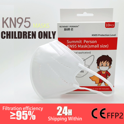 5 capas KN95 máscara para 3-15 niños chico niño polvo KN95 filtro FFP2 máscara protectora niños niñas CE respirador ffp2mask ► Foto 1/6