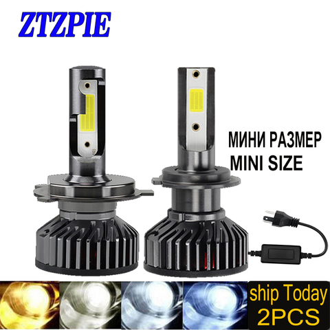 ZTZPIE-Faro de bombilla led para coche, bombillas de luz muy brillante de 12V temperatura de color 3000K 4500K 6000K 8000K, lúmen de 12000LM, modelo de fuente H1 H4 H3 H7 H11, modelo 9005 y 9006 por 2 uds. ► Foto 1/6