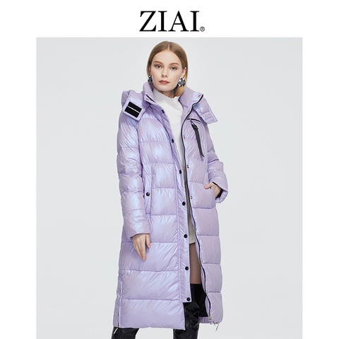 ZIAI-Chaqueta larga de invierno para mujer, Parka cálida, tejido colorido, a la moda, fina, perfecta calidad de marca, ZR-9510 en oferta, 2022 ► Foto 1/6