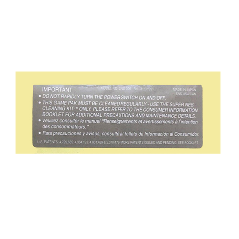 Pegatinas de etiqueta para SNES game card, reemplazo de la versión de EE. UU. ► Foto 1/1