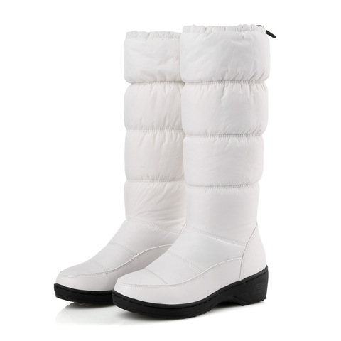Zapatos de invierno para mujer, botas cálidas antideslizantes, zapatos blancos de algodón, botas grandes de fondo grueso, botas de nieve para Muffin, botas para mujer HX-85 ► Foto 1/6