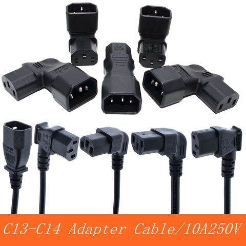 IEC60320-Convertidor de ángulo C13, Cable de extensión de ángulo, C13 a C14, PDU, Cables de alimentación macho a hembra de CA, 10A, 250V ► Foto 1/6