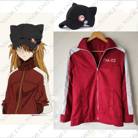 Chaqueta con capucha de Anime de EVA, traje de Cosplay de Asuka Langley Soryu, abrigo hecho a medida ► Foto 1/6