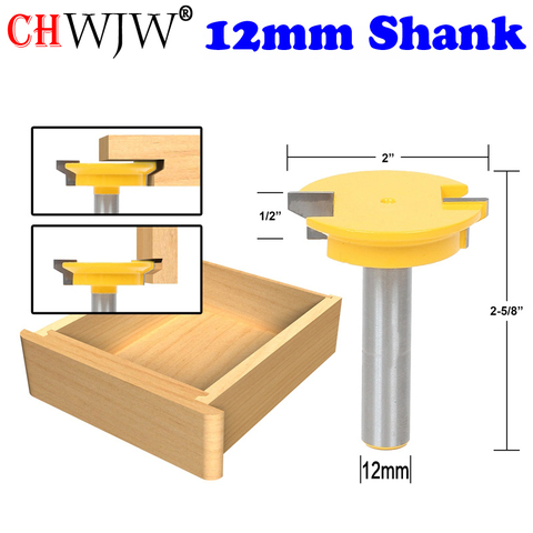 CHWJW 1PC 12mm vástago carril recto y Stile Router Bit cortador de cincel para trabajos en madera herramienta para herramientas de carpintería ► Foto 1/2