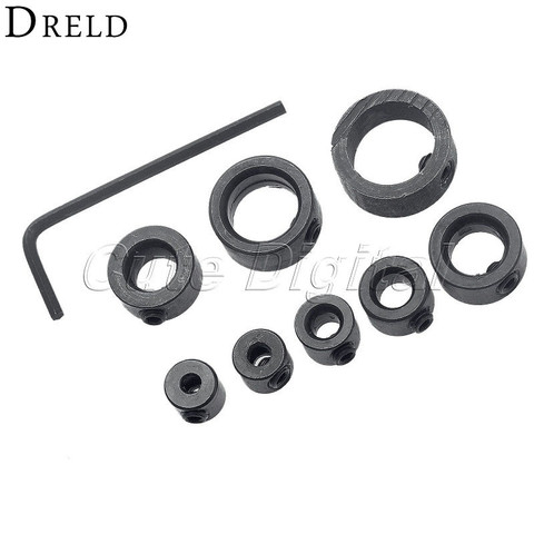 8 Uds herramientas para trabajar la madera Drill Bits de profundidad para collares anillo posicionador taladro localizador + llave hexagonal herramientas 3/4 5/5/6/8/10/12/16mm ► Foto 1/5