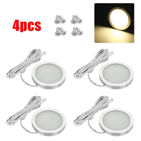 4 Uds. 12V luz LED para debajo de gabinete regulable 12 LEDs 2835 Luz de armario luces de estuche de exposición para armario de librería de cocina ► Foto 1/6