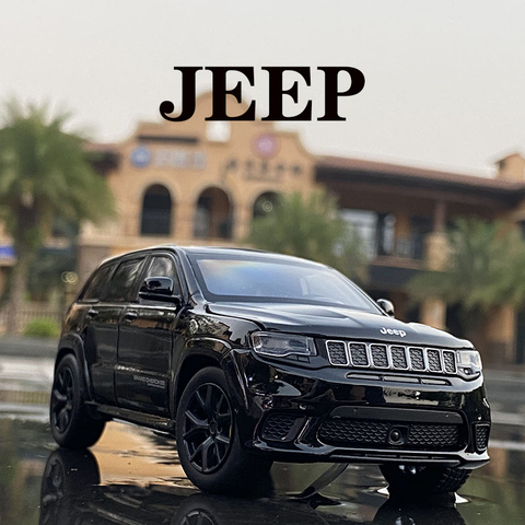 Coche de aleación Grand Cherokee para niños, JEEP-SRT de coche clásico de 1: 32, amortiguador de sonido y luz, modelo de coche de juguete, regalos, novedad de 2022 ► Foto 1/5