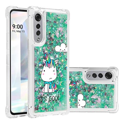 Funda de terciopelo para LG 4G 5G/G9, funda de terciopelo con purpurina 3D pintada, lentejuelas líquidas, arena movediza, cojín de aire, esquinas reforzadas, funda de teléfono ► Foto 1/6