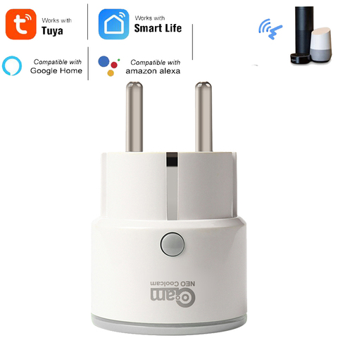 Coolcam enchufe inteligente de apoyo de la UE Alexa de Amazon, Google a casa IFTTT Control remoto WiFi interruptor Mini toma de corriente con función de sincronización ► Foto 1/6