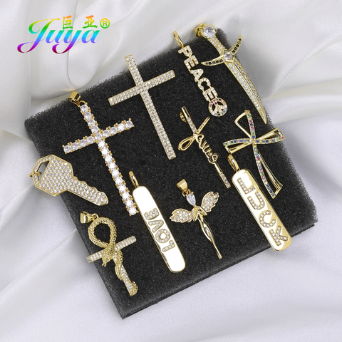 Juya-Componentes de joyería religiosa DIY, suministros de lujo, Cruz de Santo, accesorios de colgantes para La oración cristiana, Jesús, fabricación de joyas ► Foto 1/6