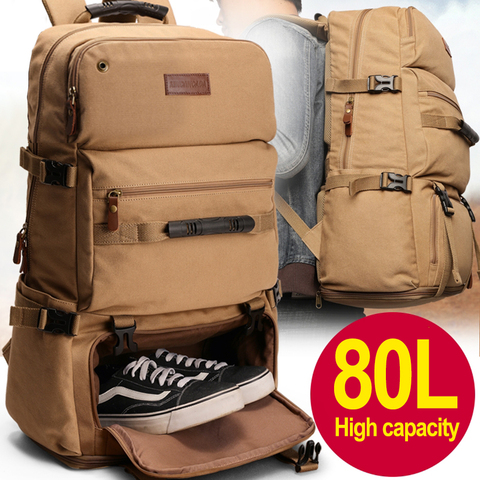 Bolsa para deportes al aire libre, Mochila Táctica Militar de gran capacidad de 80L, senderismo, Camping, impermeable, resistente al desgaste, de nailon, X261D ► Foto 1/6