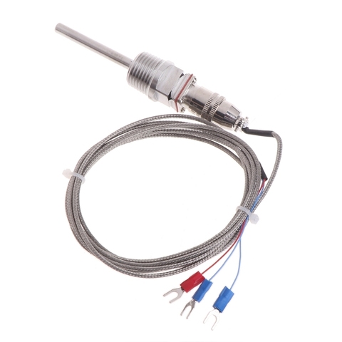 Sonda del Sensor de temperatura RTD PT100, 5cm, 1/2 pulgadas, NPT, con conector desmontable, Cable de 2M, Sensor de temperatura de 3 cables ► Foto 1/6