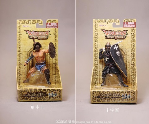 Figuras de acción de gladiador cruzado, muñecos guerreros medievales, castillo europeo en miniatura, soldado romano antiguo, modelo de figuras de acción, decoración ► Foto 1/5