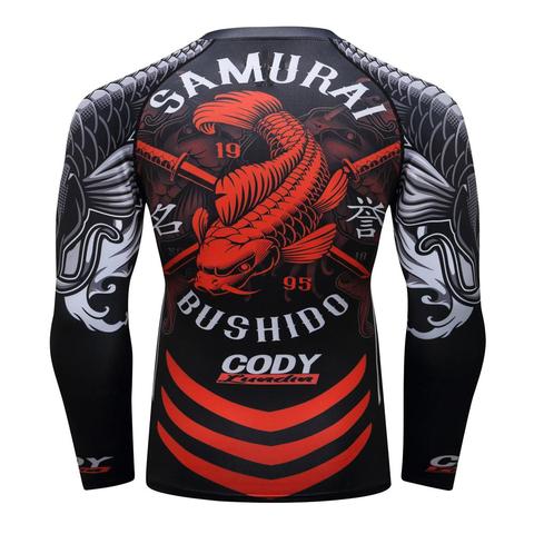 Camiseta MMA para hombre rashguard jiu jitsu bjj manga larga Camiseta Fitness Muay Thai deporte boxeo suéter mma rashguard boxeo Jersey ► Foto 1/6