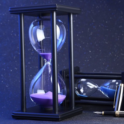 Temporizador de arena de reloj de arena de 15/30 minutos para la escuela de la cocina moderno reloj de arena de cristal de hora de madera reloj de arena temporizadores de té decoración del hogar ► Foto 1/6