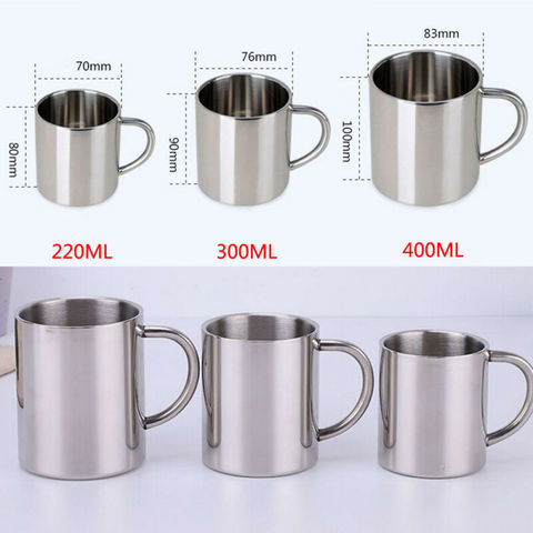 Taza de café de acero inoxidable de doble pared, 300ml, Taza de Viaje térmica portátil, jarra de café, tazas de té de la leche, tazas de agua de oficina ► Foto 1/6