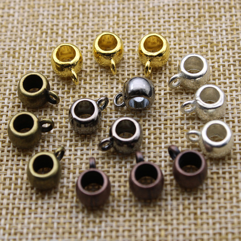 20 Uds. Agujero de 4,5mm, cuentas espaciadoras para la fabricación de joyas Charm Bracelet Connectors COLLAR COLGANTE Pinch Clips Bails DIY hallazgos ► Foto 1/2