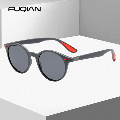 FUQIAN-gafas de sol polarizadas redondas para hombre y mujer, anteojos de sol de plástico Vintage, antirreflejos, para conducir, UV400 ► Foto 1/6