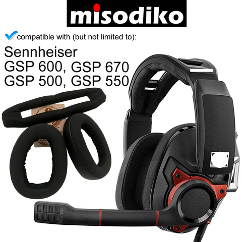 Almohadillas de repuesto misodiko, almohadillas y Kit de diadema-para auriculares de juego Sennheiser GSP 670 600 500 550, pieza de reparación ► Foto 1/6