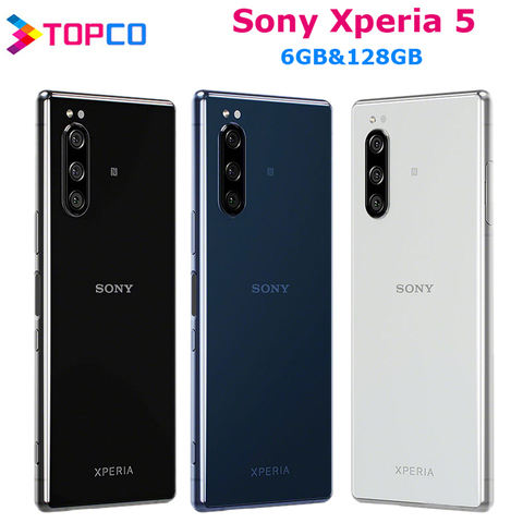 Sony-teléfono móvil Xperia 5 con Android, 4G LTE, pantalla de 6,1 pulgadas, Octa core, 6GB RAM, 128GB ROM, Dual SIM, cámaras triples de 13.0mp y 5.0mp, NFC, reconocimiento de huella dactilar ► Foto 1/5