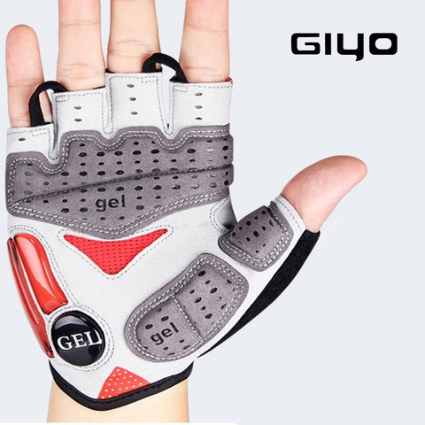 GIYO-S-10 de verano para bicicleta, transpirable, con absorción de impacto, medio dedo, antideslizante y resistente al agua ► Foto 1/6