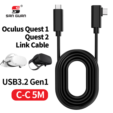Cable de auriculares de realidad Virtual Oculus Link, 5M, para Quest 2 y Quest PC VR, para Steam Quest tipo-c 3,2, Cable de datos ► Foto 1/6