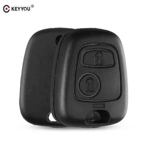 KEYYOU-funda de llave de 1 reemplazo para pc para coche, cubierta de llave para Toyota Aygo, 2 botones, estuche para mando a distancia para Peugeot, sin hoja, sin logotipo ► Foto 1/6