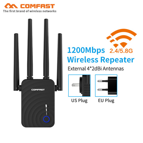 Extensor de largo alcance, repetidor WiFi inalámbrico 802.11ac, amplificador wifi 2,4G/5Ghz, punto de acceso de enrutador WiFi de 300/1200 M ► Foto 1/6