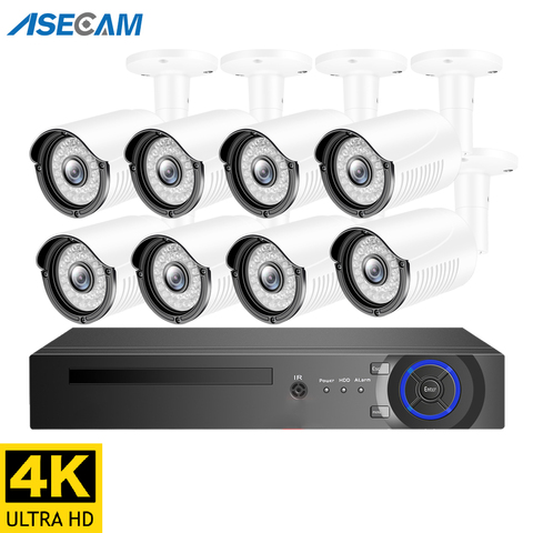 Kit de NVR POE Super 4K de 8MP, H.265, sistema de seguridad CCTV para exteriores, cámara IP HD, P2P, 8 canales, juego de videovigilancia de grabación ► Foto 1/6