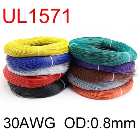 5M UL1571 30AWG Cable electrónico PVC OD 0,8mm Cable Flexible aislado cobre chapados en estaño ambiental tira LED cordón DIY colorido ► Foto 1/6