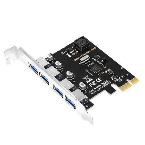 Tarjeta de expansión PCI-E, 4 puertos USB 3,0, PCIe Express, adaptador HUB, 4 puertos USB 3,0, controlador USB 3 0, PCI e PCIe Express 1X ► Foto 1/6