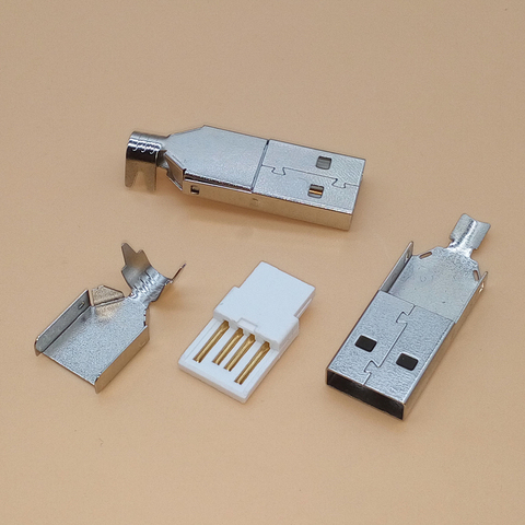 20 piezas USB A macho, Conector de clavija de tres tipos, 36,5mm, para PC DIY ► Foto 1/4