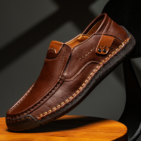 Zapatos informales hechos a mano para hombre, mocasines cómodos con cordones, transpirables, de estilo masculino, talla grande 48 ► Foto 1/6