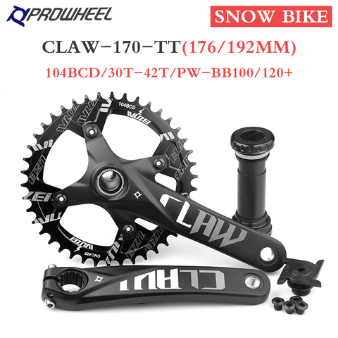 Prowheel-platos y bielas para bicicleta de nieve, 170mm, para juegos de manivelas, 30T, 32T, 34T, 36T, 38T, 40T, 42T, 176/192mm, soporte inferior ► Foto 1/6