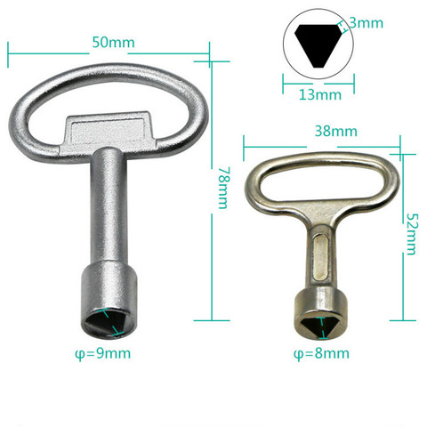 Llave triangular interna para llave de agua de grifo, llave de torsión para llave de agua, llave de chasis, puerta de ascensor, minillave de válvula ► Foto 1/4