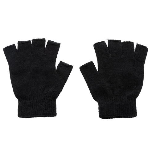 Nuevos guantes negros tejidos sin dedos para hombre, guantes elásticos de exterior para otoño e invierno, guantes de Ciclismo de medio dedo elásticos cálidos ► Foto 1/6