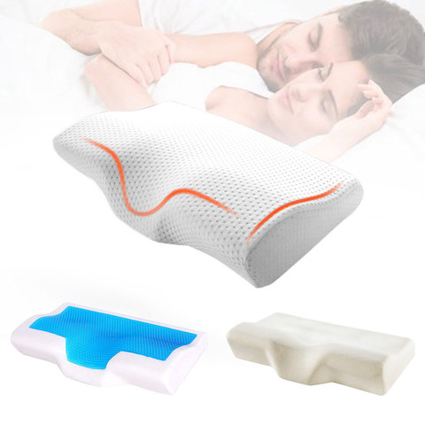 Ortopédica almohada de espuma de memoria 50x3 0cm/60x35cm rebote lento de hielo Gel fresco almohada vértebra Cervical salud Cuidado del cuello almohada ► Foto 1/6