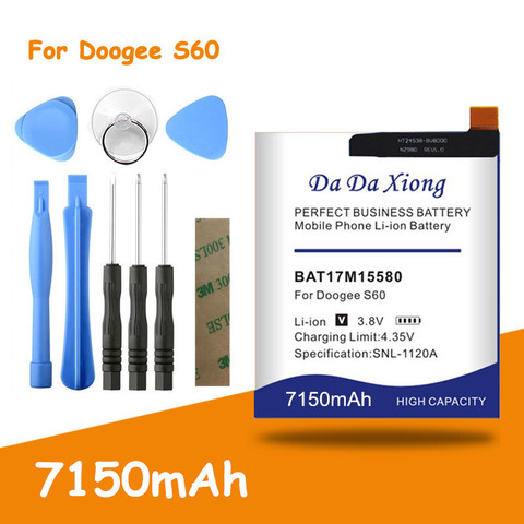 Batería de repuesto para DOOGEE S60 +, batería de 7150mAh, BAT17M15580/BAT17S605580, herramientas gratis, envío gratis ► Foto 1/6