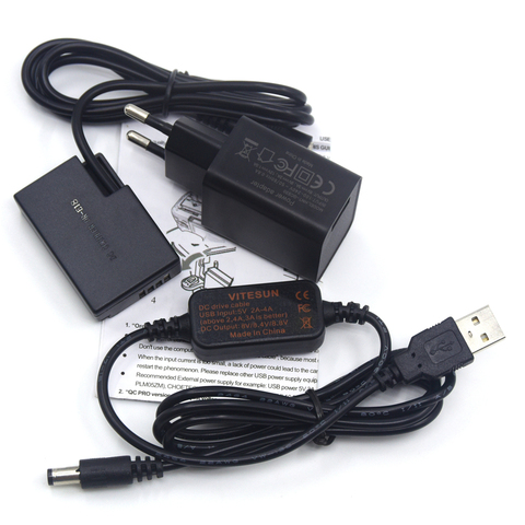 Cable de alimentación USB 8V + DR-E18 LP-E17 batería simulada + cargador de 5V para Canon EOS 750D beso X8i T7i T6i 760D T6S 77D 800D 200D rebelde SL2 ► Foto 1/4